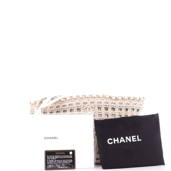 Chanel Small Le Panier Chain Around Shopping Bag Crochet Cotton - Picture 2 of 6